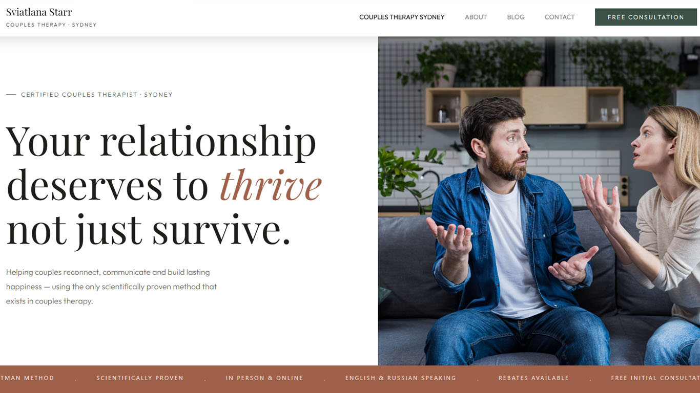 Sydney Couples Therapy website